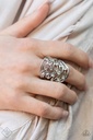Stretch Ring with Crystals and Silver Band - Radiantly Rising