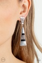 Clip-On Earrings Black and Silver Dangle - Safari Seeker