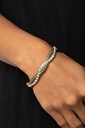 Brass Hinged Bracelet with Crystals - Empire Envy