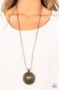 Brass Medallion Necklace with Snake Chain - Solar Swirl
