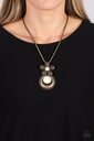 Western White Stone Necklace Brass Flower Pendant - Bohemian Blossom