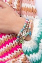 Multi Color Disc Peace Charms Stretch Bracelet Set - Far Out Fashion