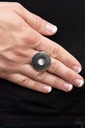 White Moonstone Stretch Ring with Silver Adjustable Ring Band - Everglade Eden