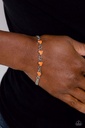 Heart Pendants Bracelet in Orange and Silver Clasp - Smitten Sweethearts