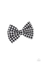 Black and White Gingham Hair Bow Clip - Gingham Grove