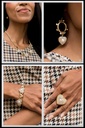 Heart Jewelry Set with Pearl and White Crystals - Fashion Fix - Antique Heritage