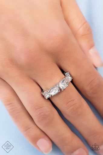 [160] Crystal Ring with Adjustable Stretch Ring Band   - Wedded Bliss