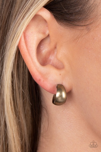 [360] Tiny Hoop Earrings Brass - Burnished Beauty