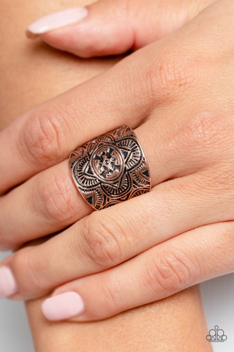 [517-R] Aesthetic Stretch Ring, Copper with Adjustable Ring Band - Argentine Arches