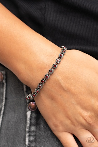 [522-B] Delicate Red Crystal Bracelet Clasp - Charm School Shimmer