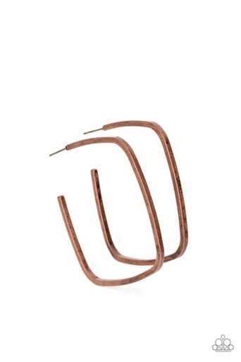 [457-E] Square Hoop Earrings Copper - Major Flex