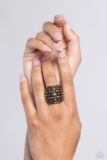 [092-R] Stretch Ring in Brass with Adjustable Ring Band - Steadfast Stack